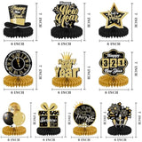 10pcs Black Gold 2026 New Year Party Centerpieces for Table Decorations