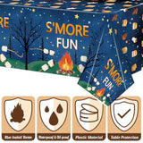 S’Mores Camping Party Decoration - Serves 24 - 112Pcs - S’More Love Fun Party Supplies, Campfire Disposable Plate Napkin Forks Tablecloth Banner Card, For Kid Camper Birthday Baby Shower