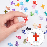 480pcs Colorful Acrylic Cross Beads for Jewelry Making, Bracelets, and Crafts