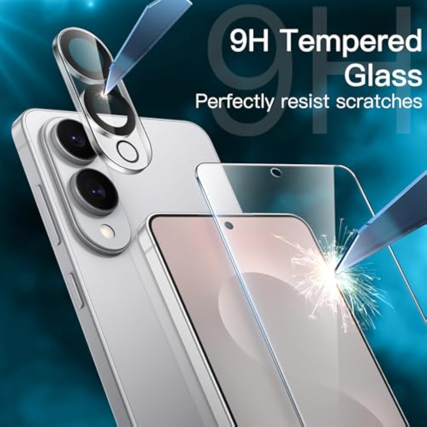 JETech Screen Protector for Samsung Galaxy S25 Edge with Camera Lens Protector, Tempered Glass Film, Fingerprint ID Compatible, HD Clear, 2-Pack Each