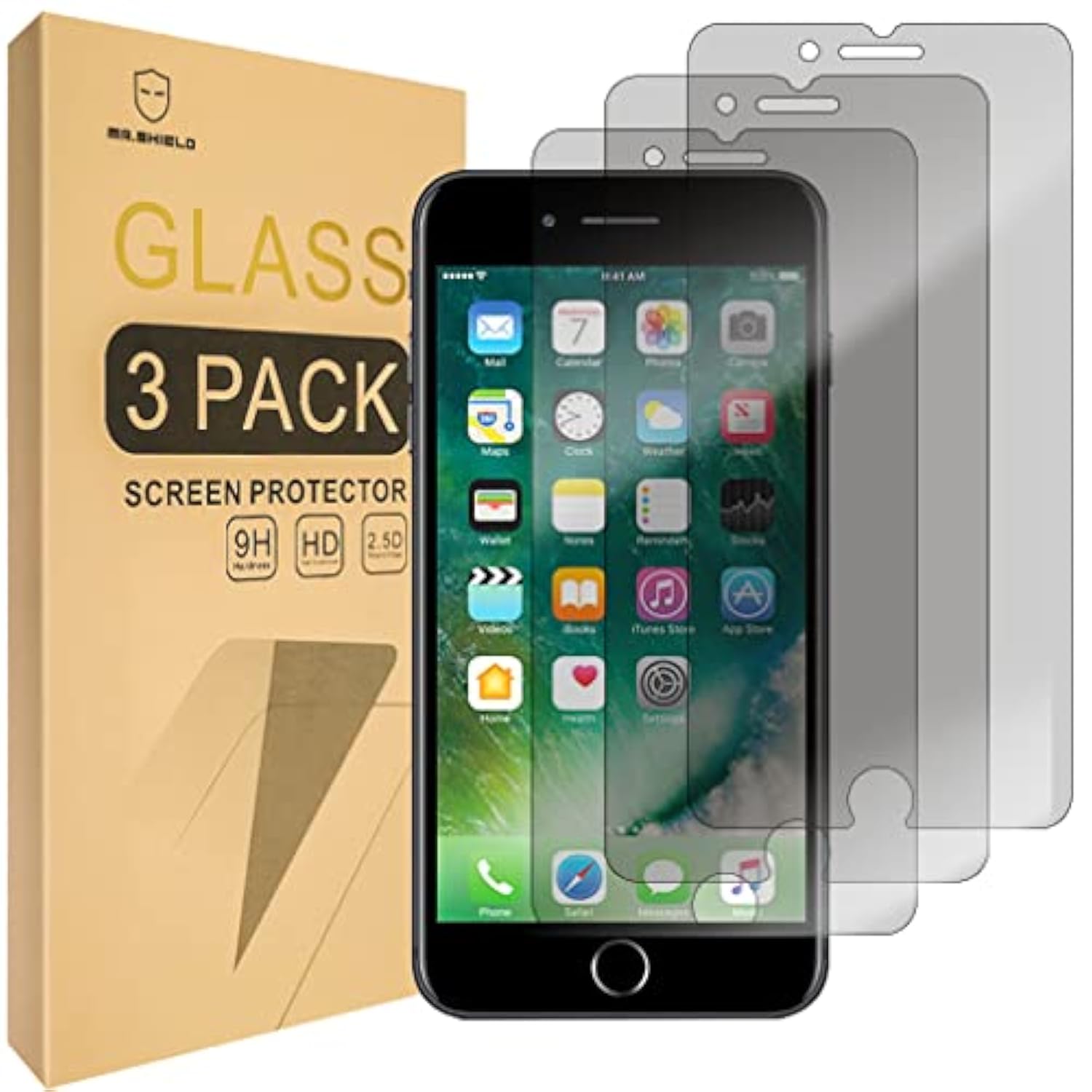 [3-Pack] Privacy Screen Protector Compatible With Iphone 7 Plus/Iphone 8 Plus [Tempered Glass] [Anti Spy] Screen Protector With Replacement