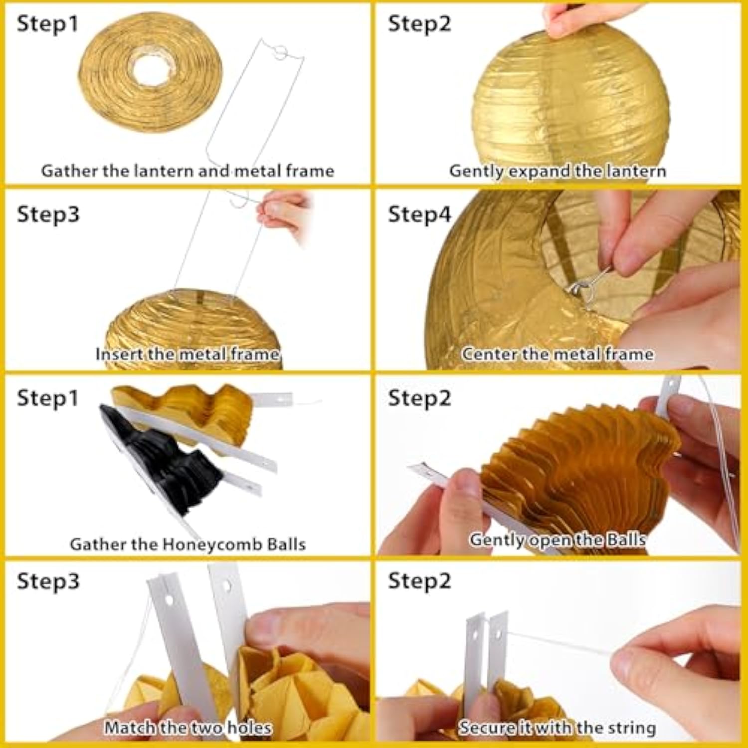 20-Pack New Year 2026 Party Decorations Black Gold Lanterns Fans Honeycomb Flags