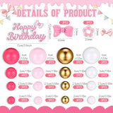 61pcs Cartoon Cat Cake Toppers — Pink Birthday & Baby Shower Party Decor