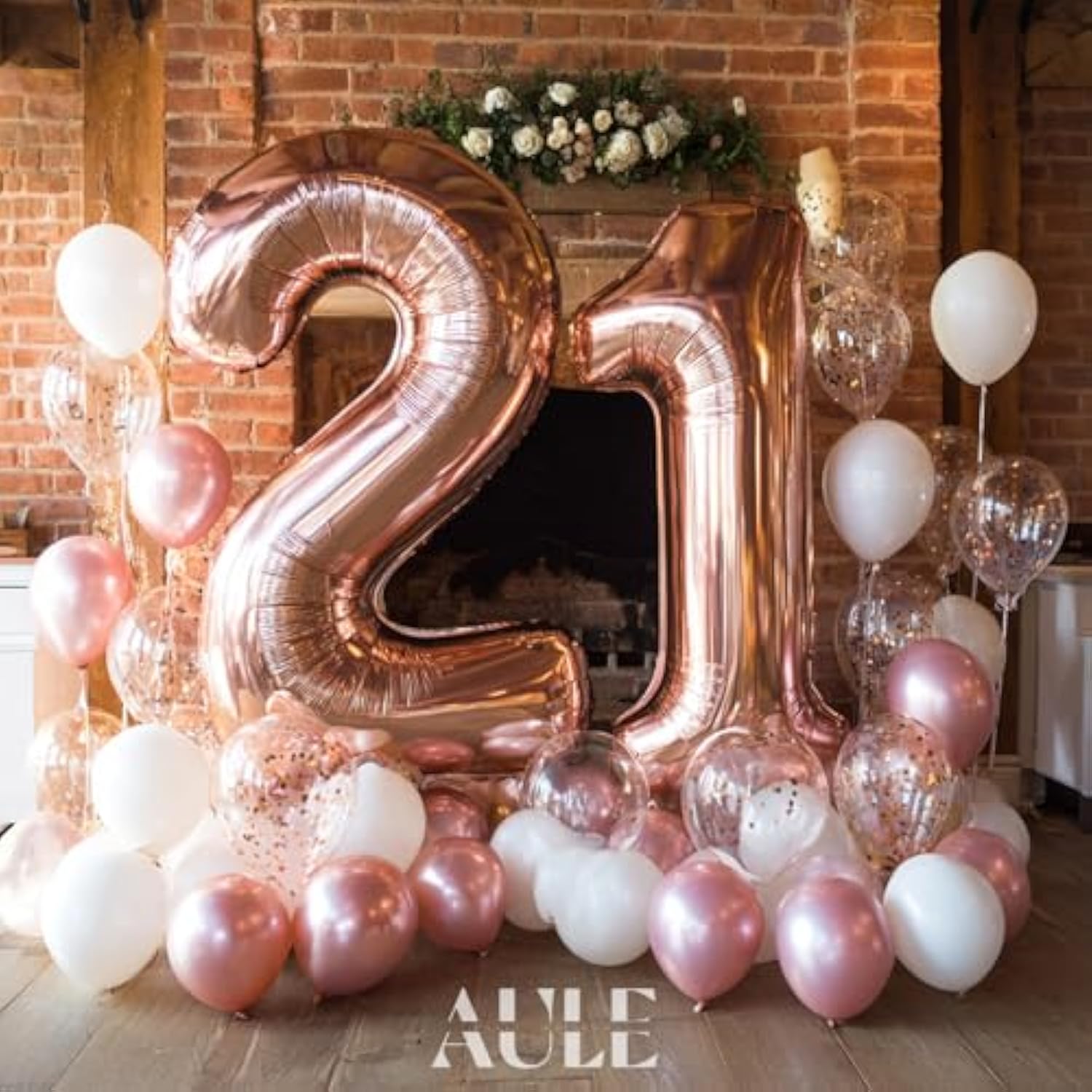40 Inch Big Rose Gold Foil Mylar Number Balloons For Women 21St Birthd