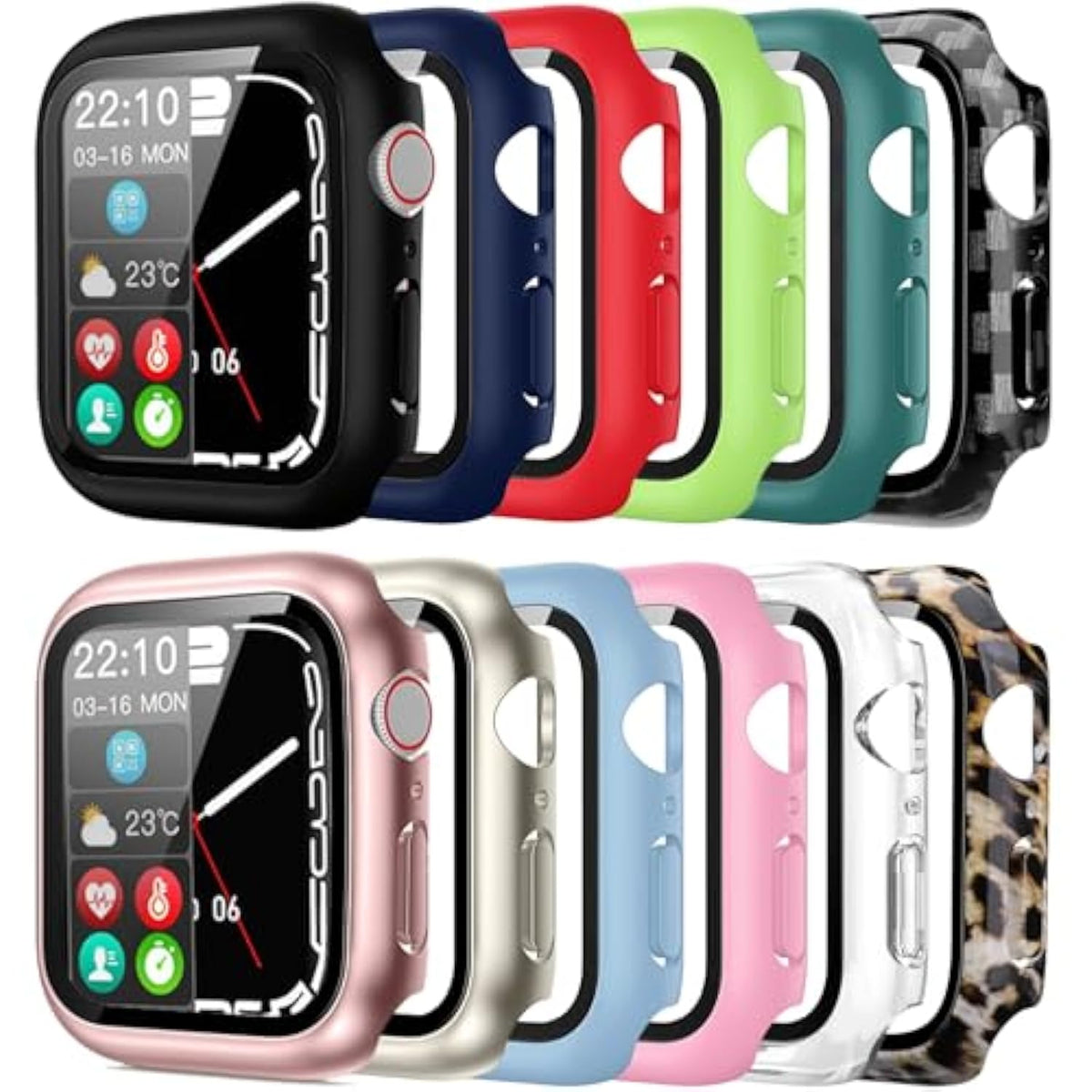 Screen Protector Compatible With 41Mm Apple Watch Series 7, 8, 9 - 12 Pack Tempered Glass, Full Scratch-Resistant Protective Cover Bumper