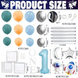 First Trip Around The Sun Birthday Party Decorations For Boy 1St Birthday Supplies First Trip Around The Sun Backdrop Balloons Garland Monthly Photo Banner Space Theme Party Decor