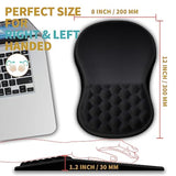 Ergonomic Mouse Pad Wrist Support With Massage Design, Wrist Rest Pain Relief Mousepad With Memory Foam&Nonslip Pu Base, Mouse Pads For Wireless Mouse & Desk (12X8 Inch,Black)