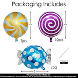 24Pcs Mylar Foil Sweet Candy Balloons 18 Inch Round Lollipop Balloons For Birthday Baby Wedding Christmas Party Balloons Party Decoration Supplies