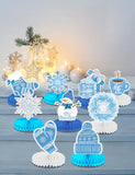 Winter Centerpieces for Table, 9Pcs Snowflake Table Decorations