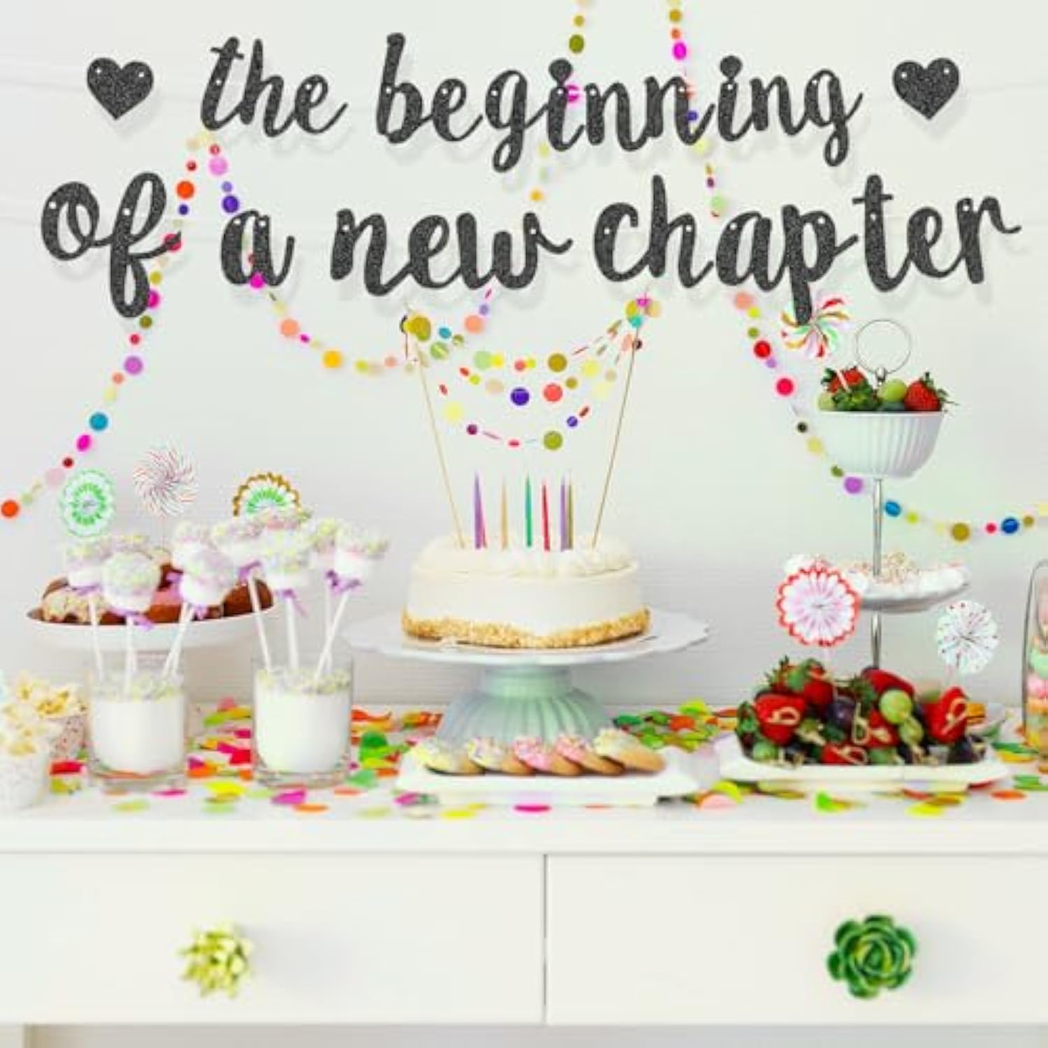 The Beginning Of A New Chapter Banner, No Diy Farewell Party Decorations Glitter Happy Congrats Retirement Congratulations Party Banner Going Away Sign Garland For Graduation Housewarming