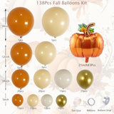 Fall Balloon Arch Kit: Pumpkin Foil, Orange, Nude, Gold, White (135pcs)