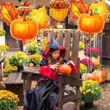 8pcs Fall Foil Balloon Set Pumpkin Acorn Maple Leaf Orange Balloons for Autumn Party
