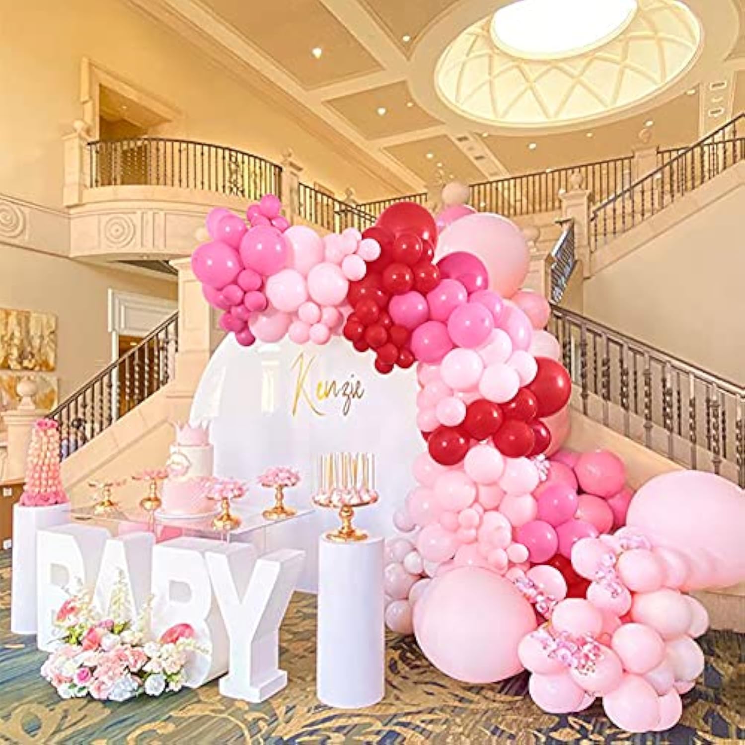 150Pcs Valentine'S Day Balloon Garland Arch Kit Pink Red Rose Red Balloons 18" 10" 5" For Women Girls Valentine'S Day Mother'S Day Wedding Engagement Anniversary Party Decoration Supplies
