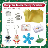 8pcs Christmas Party Favors Non-Snap Crackers Hats Jokes Toys Family Fun