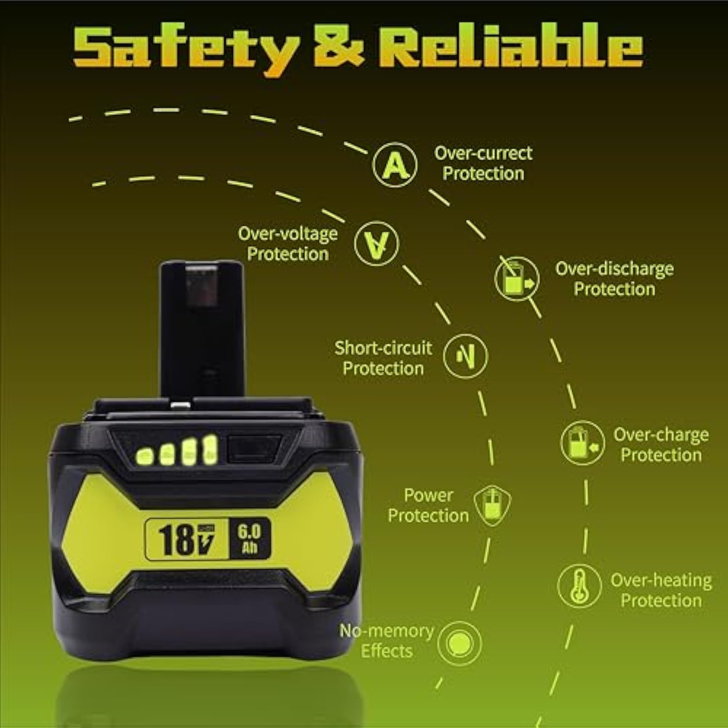 2Packs 6000Mah 18V Replacement Lithium Battery For 18V Battery P102 P103 P105 P107 P109 One+ Cordless Tool Battery