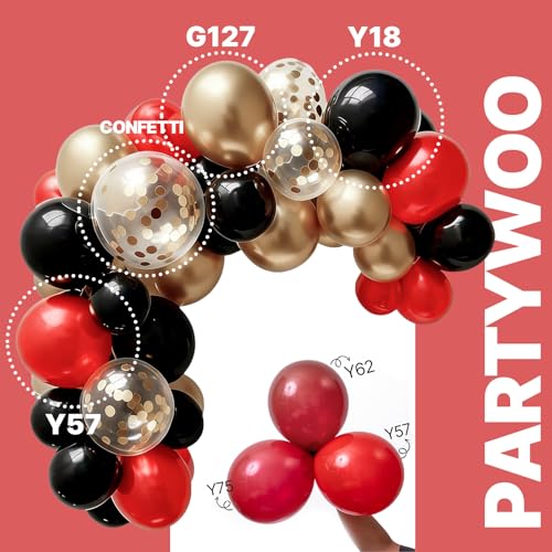 Red Black Balloon Arch Kit 142pcs Different Sizes 18 12 10 5 Inch