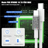 45W Super Fast Charger For Iphone 16 15 Pro Max,3Pack Usb C Fast Charging Block With 10/10/6Ft Long C To C Cable For Iphone 16 Pro/Airpods 4 /Airpods Pro 2/Ipad 10/11Th/For Samsung S25 Ultra-Grren