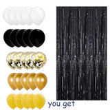 22pcs Black Gold Confetti Balloons 12inch Party Decorations