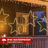 Christmas Window Star Silhouette Lights, 19Inch 70Led 2 Pack Large Star Lighted Xmas Decoration - Battery Operated Twink