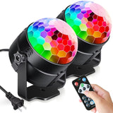 2-Pack Sound Activated Party Lights With Remote Control, Disco Ball Light, Dj Strobe Lamp For Home Room Dance Party Supplies White Elephant Gifts Birthday Christmas Halloween Party Decorations