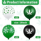 48-Piece 420 Weed Party Balloons Pot Leaf Latex Decor for Birthday & Celebration