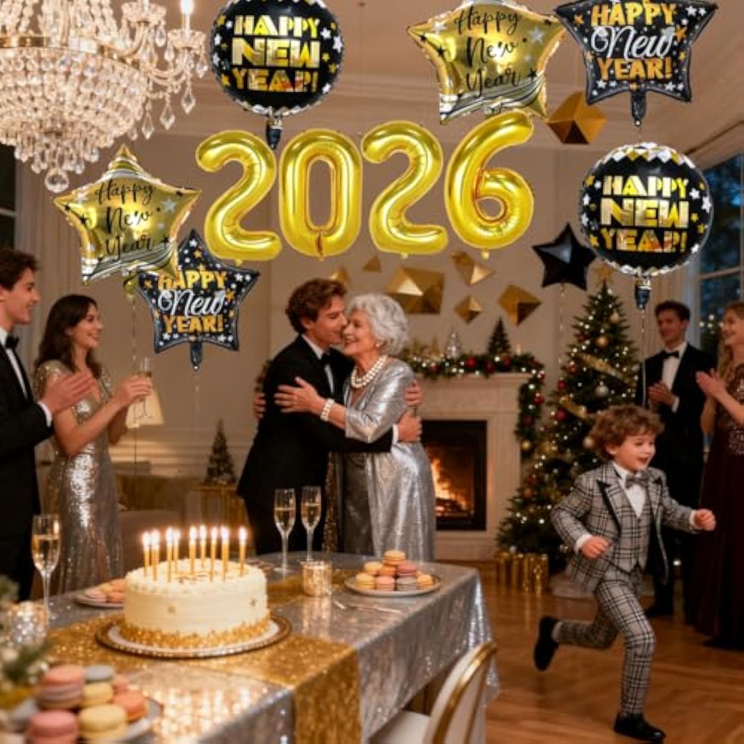 16 Inch Gold 2026 Number Foil Balloons New Year Party Decorations