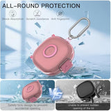 Clear TPU Shockproof Protective Case Cover for SHOKZ OpenFit 2 Headphones Accessories with Cleaning Kit & Keychain, Clear Pink