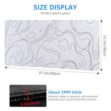 Large Desk Mat With Topographic Pattern, 31.5 X 15.7 Inches, White And Black?Gaming Mouse Pad With Non-Slip Base