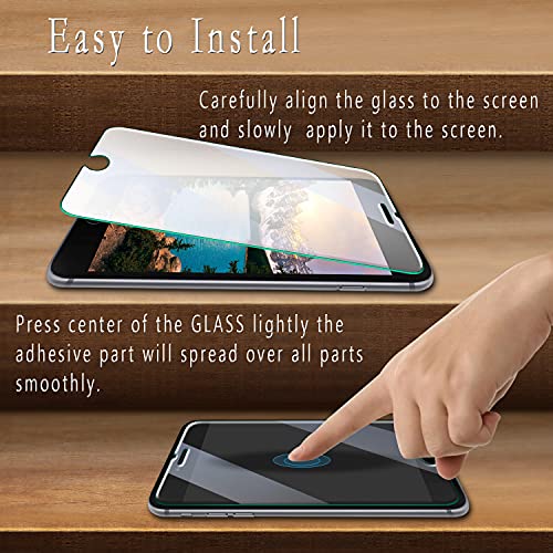 (2 Pack) Tempered Glass For iPhone SE 2020, iPhone 8, iPhone 7, iPhone 6S, iPhone 6 4.7-Inch Screen Protector, Case Friendly, Easy to Install, Bubble