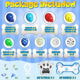 155Pcs Paw Balloons Garland Arch Kit With Dog Bone Paw Print Foil Balloons, Red Yellow Blue Green Paw Balloon For Boy Paw Themed Birthday Party Decorations Supplies
