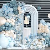 Dusty Blue Balloon Arch Kit 124Pcs Blue And White Balloon Arch Garland Kit Include Macaron Blue Light Blue Sand White Balloons For Baby Shower Bridal Shower Birthday Party Decorations