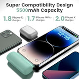 Portable Charger For Iphone, 5500Mah Plug In Ultra-Compact Power Bank Small Battery Pack Phone Charger Compatible With Iphone 14 13 12 Mini 11 Pro Max Xr X 6 7 Plus 5 Se Airpods-Green