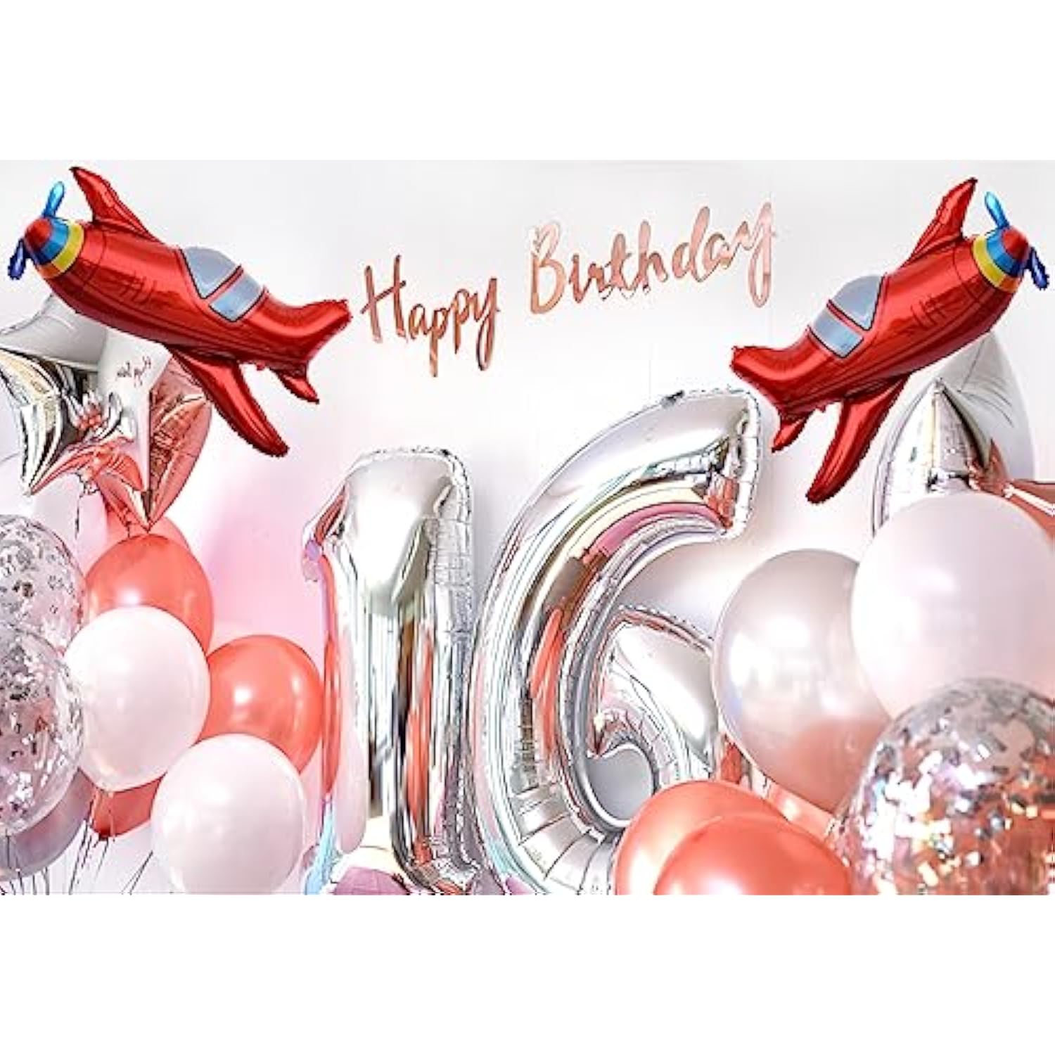 3Pcs Red Large Airplane Helicopter Party Decoration Airplane Balloon Birthday Party Supplies (37X31Inch)