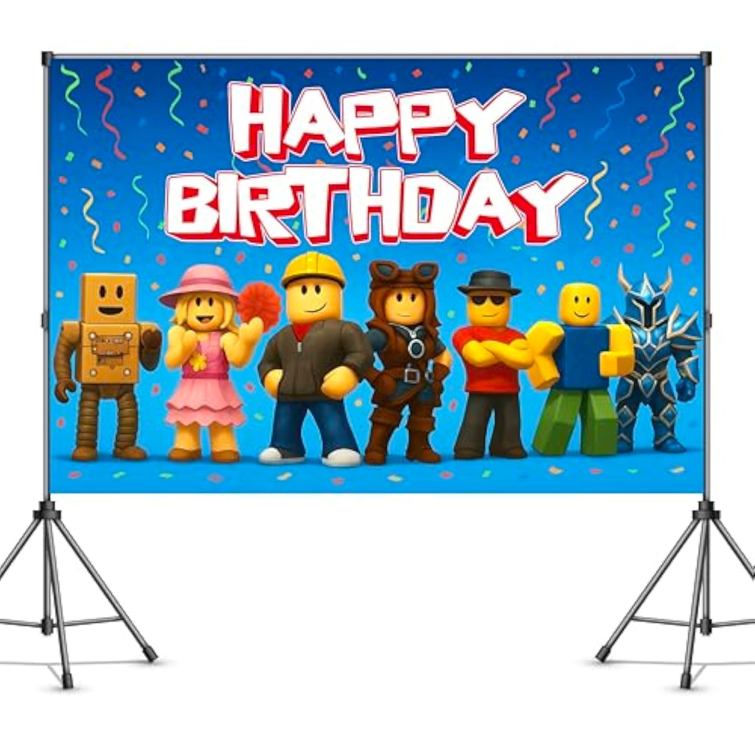 Video Game Birthday Banner 6x4ft Pixel Backdrop for Boys Party