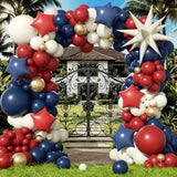 143pcs Red White and Blue Balloon Arch Kit White Navy Blue Red Balloons