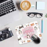 Just A Girl Who Loves Cats Mouse Pad, Cute Cat Desk Mat, Cartoon Cat Work Place Mousepad, Kawaii Cats Travel Mousepad Gifts For Cat Lover Coworker Cat Mom Cat Owne Bff Women