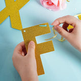 DIY Gold Glitter Banner Kit with Customizable Letters for Party and Graduation Decor
