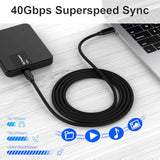 Usb C To C Cable 5Ft, 8K Hd Display, 40 Gbps Data Transfer, 240W Usb-C Charging Cable For Thunderbolt 3/4, Macbook Pro, Type-C Laptop, Hub, Docking, And More.