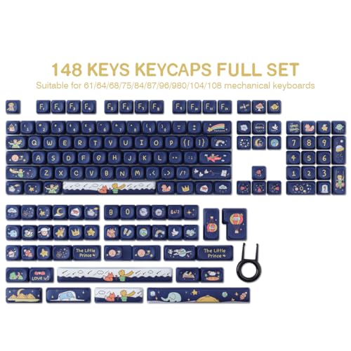 Pbt Keycaps 148 Keys Custom Little Prince Keycap Set Cute Moa Profile Keycaps Dye-Sublimation For Cherry Gateron Mx Swithes 60% Mechanical Keyboards