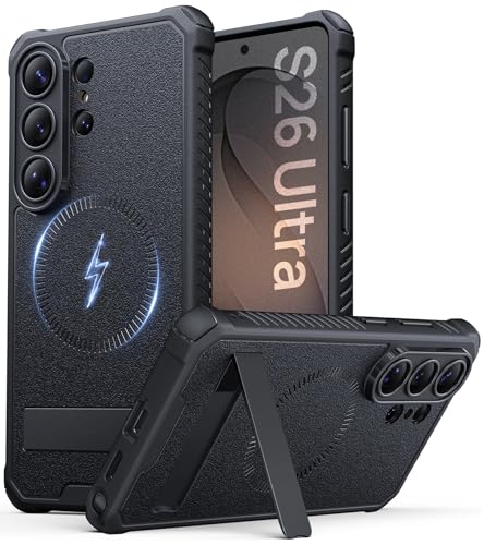 for  Galaxy S26 Ultra Case with Stand, Compatible with MagSafe, Military Grade Drop Shockproof, Full Camera Protection, Silicone Slim Magnetic