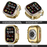 [2 Pack] Bumper Case For Apple Watch 49Mm, [No Screen Protector] Slim Soft Tpu Shockproof Case Cover Bumper Protector Accessories For Iwatch Ultra 3/Ultra 2/Ultra, 49Mm Gold+Gold
