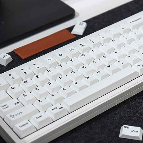 135 Keys Pbt Keycaps Cherry Profile Dye-Sub White Theme Minimalist Style Suitable For Mechanical Keyboard