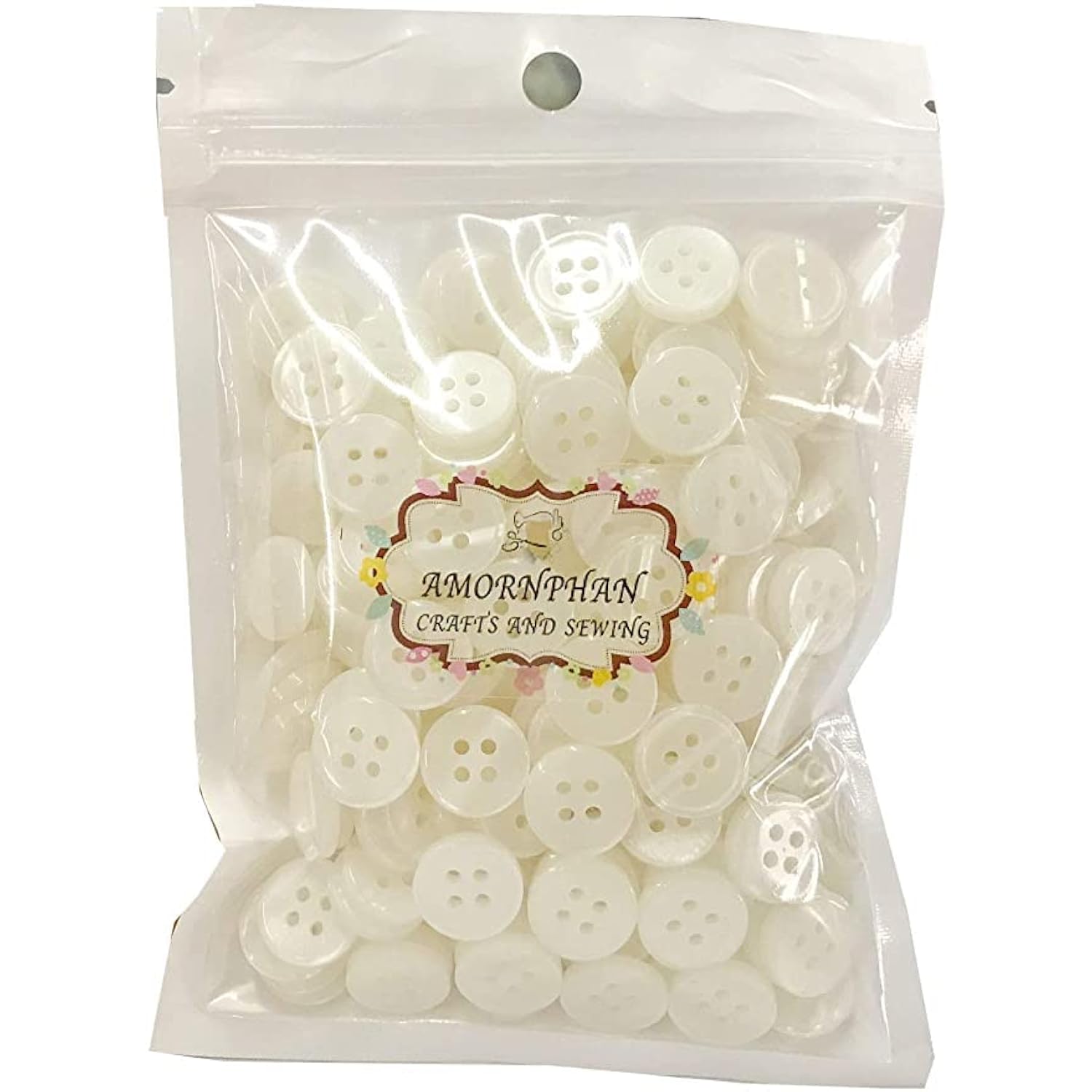 15Mm.(5/8") 4 Holes Off White Color Standard Shirt Buttons Round Flatb