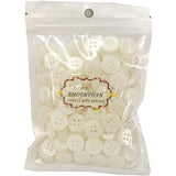 15Mm.(5/8") 4 Holes Off White Color Standard Shirt Buttons Round Flatb