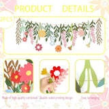 2 Pcs Flower Birthday Party Banner Spring Decor Floral Theme Hanging Garland Spring Happy Birthday Flower Banner Boho Floral Leaf Party Supplies For Women Wedding Baby Shower Backdrop Indoor Outdoor