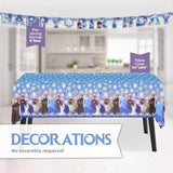 Frozen 2 Theme Birthday Party Supplies Pack - Serves 16 Guests - Banner Decoration, Table Cover, Dinner & Cake Plates, Cups, Napkins, Button