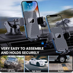 Phone Holder Car Mount For Iphone [Powerful Suction] Phone Mount For Car Dashboard Windshield Air Vent Universal Accessories Automobile Phone Holder Fit Iphone Smartphone Carbon Fiber