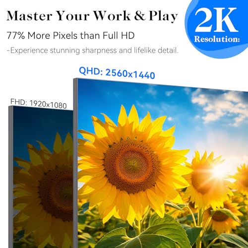 Touchscreen Monitor 27" 2K 100Hz Gaming Monitor, Qhd 2560X1440 Ips Pc Monitors, 10-Point Touch Screen Computer Monitors, With Usb C Hdmi Dp Ports, Built-In Speakers