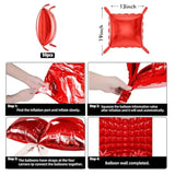 36Pcs Red Square Foil Balloons Wall Backdrop With 79Pcs Balloon Garland Arch Kit, Double Sided Balloons For Birthday Bridal Shower Anniversary New Year Valentine'S Day Prom Party Decorations