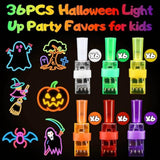 36Pcs Halloween Light Up Led Finger Lights, Glow In The Dark Party Favors Toys Bulk For Halloween Goodie Bag Fillers, Trick Or Treat Gifts, Kids Classroom Party Supplies (Colorful)